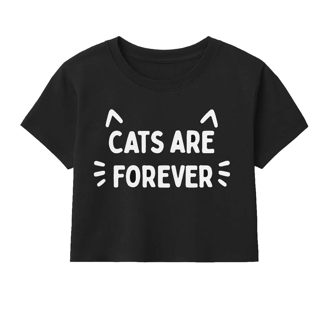 YOUTH GIRLS VERBAGE CROP T-SHIRT BLACK - 5PLE99770F-6PC PACK
