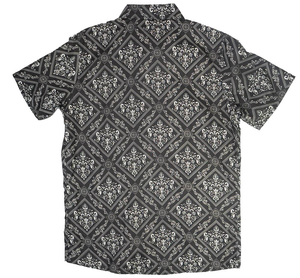 AKADEMIKS S/S BUTTON DOWN BLACK/GREY - A13SW22- 6PC PACK