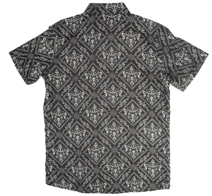 AKADEMIKS S/S BUTTON DOWN BLACK/GREY - A13SW22- 6PC PACK