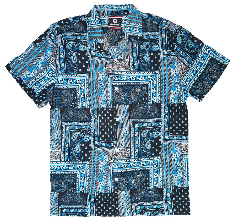 AKADEMIKS S/S BUTTON DOWN NAVY BLUE - A13SW19- 6PC PACK