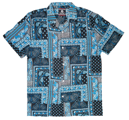 AKADEMIKS S/S BUTTON DOWN NAVY BLUE - A13SW19- 6PC PACK
