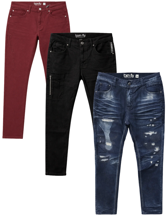 BORN FLY ASSORTED PREMIUM JEANS ASST - BFJNSA- 6 PC PACK
