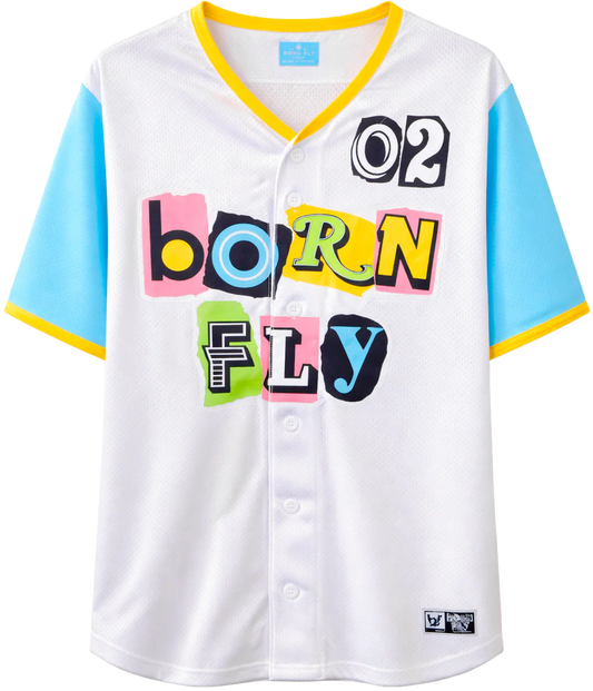 BORN FLY GRAPHIC JERSEY WHITE - B05C2965- 6PC PACK
