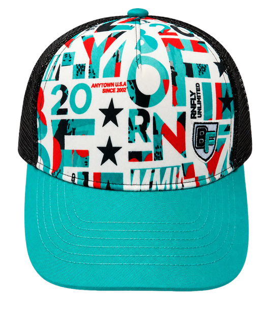 BORN FLY LOGO TRUCKER HAT WHITE - 2206X4528