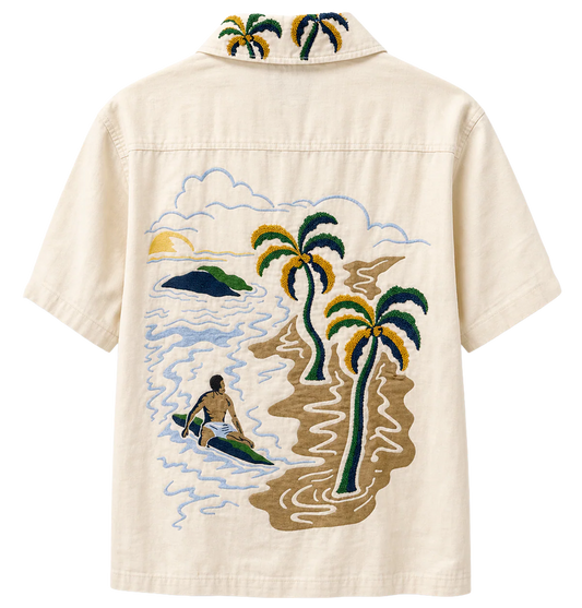 BORN FLY S/S B/D SHIRT CREAM - 2405W4981