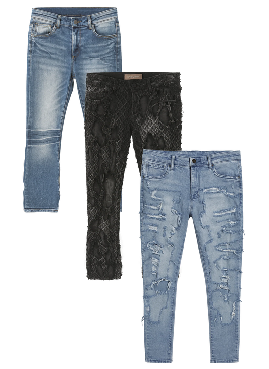 CRYSP DENIM PREMIIUM ASSORTED JEANS ASST - CRYJNSA- 6PC PACK