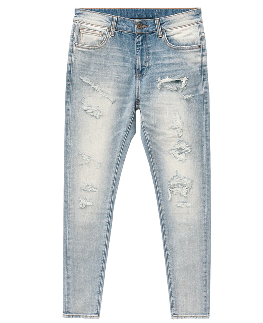 CRYSP DENIM PREMIIUM DISTRESSED JEANS LIGHT BLUE - CRYSPR242-005- 6PC PACK