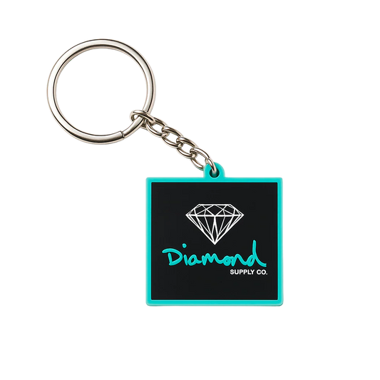 DIAMOND SUPPLY CO 3 PACK RUBBER KEYCHAIN BLUE - OG SCRIPT- 3 PACKS