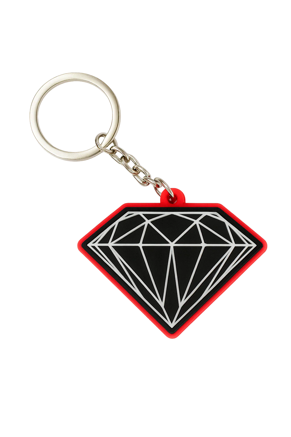 DIAMOND SUPPLY CO 3 PACK RUBBER KEYCHAIN RED - BRILLIANT- 3PC PACK
