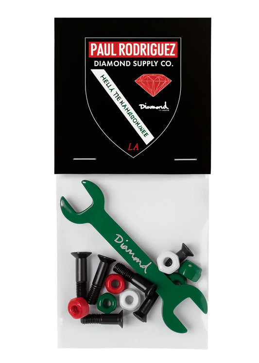 DIAMOND SUPPLY CO HELLA TIGHT PRO HARDWARE GREEN/WHT/RED - PAUL RODRIGUEZ6PC PACK