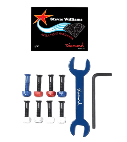 DIAMOND SUPPLY CO HELLA TIGHT PRO HARDWARE RED/WHITE/BLUE - STEVIE WILLIAMS- 6PC PACK