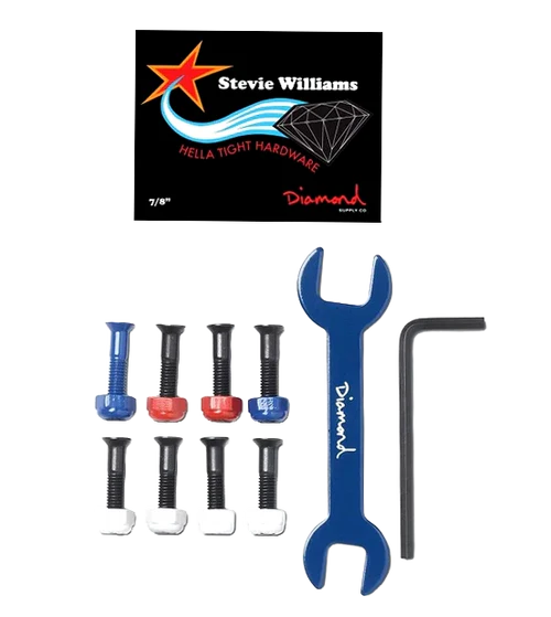 DIAMOND SUPPLY CO HELLA TIGHT PRO HARDWARE RED/WHITE/BLUE - STEVIE WILLIAMS- 6PC PACK