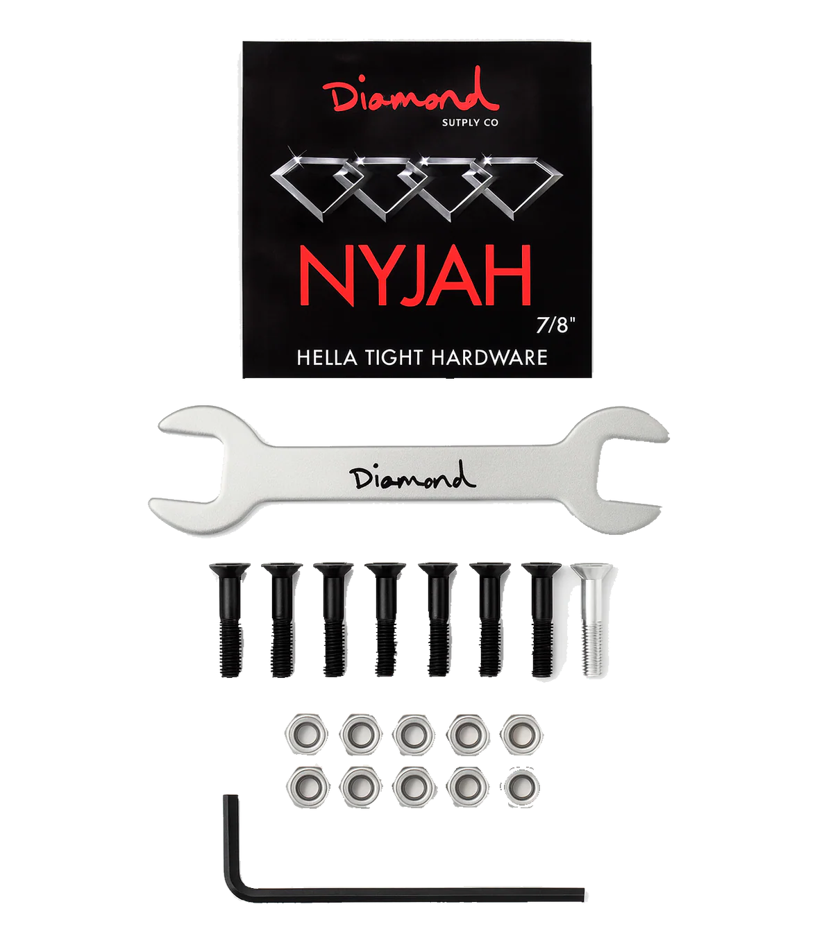 DIAMOND SUPPLY CO HELLA TIGHT PRO HARDWARE SILVER - NYJAH HOUSTON- 12PC PACK