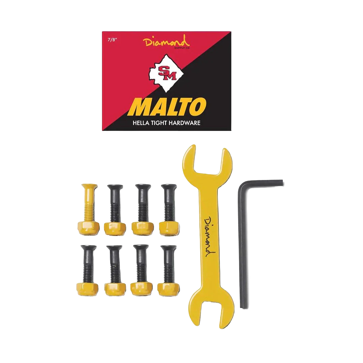 DIAMOND SUPPLY CO HELLA TIGHT PRO HARDWARE YELLOW - SEAN MALTO- 6PC PACK