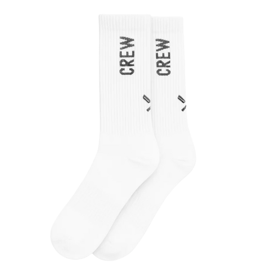 DISTORTED PEOPLE ATHLETIC CREW SOCKS WHT/BLK - 2567- 6PC PACK