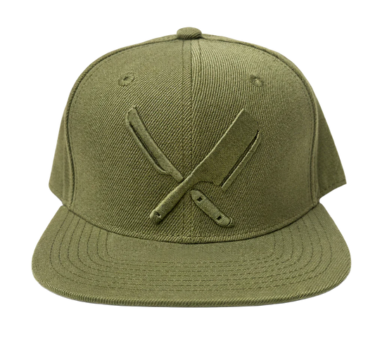 DISTORTED PEOPLE BLADES SNAPBACK HAT ARMY GREEN - 1320- 6PC PACK