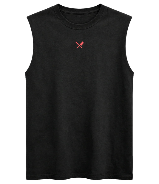 DISTORTED PEOPLE GRAPHIC TANK TOP BLK/RED/WHITE - 3569- 6PC PACK