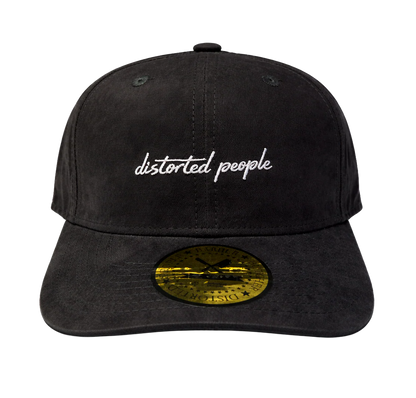DISTORTED PEOPLE SUEDE SNAPBACK HAT BLACK/WHITE - 2525- 6PC PACK