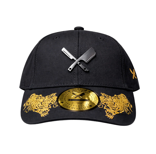 DISTORTED PEOPLE TIGER BLADES DAD HAT BLACK/GOLD - 2539- 6PC PACK