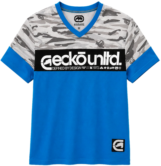 ECKO UNLTD S/S V-NECK T-SHIRT ATOMIC BLUE - EO31K806