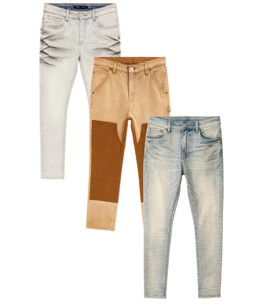 EMBELLISH ASSORTED DENIM JEANS ASST - EMBLJNSA- 6PC PACK