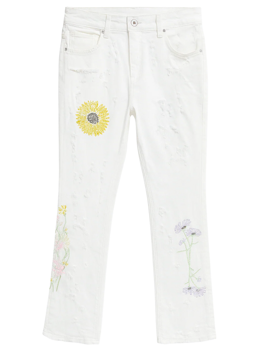 EMBELLISH FLAIR JEANS WHITE - EMBSPR24-037- 6PC PACK