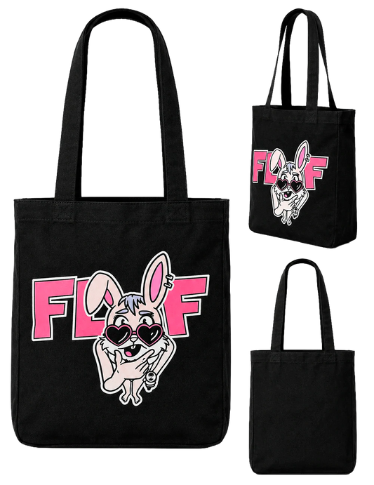 FLUF WORLD BUNNY TOTE BAG BLACK - FLUF-TOTE