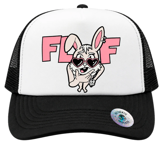 FLUF WORLD TRUCKER HAT BLACK - FLUF-TRUCKER