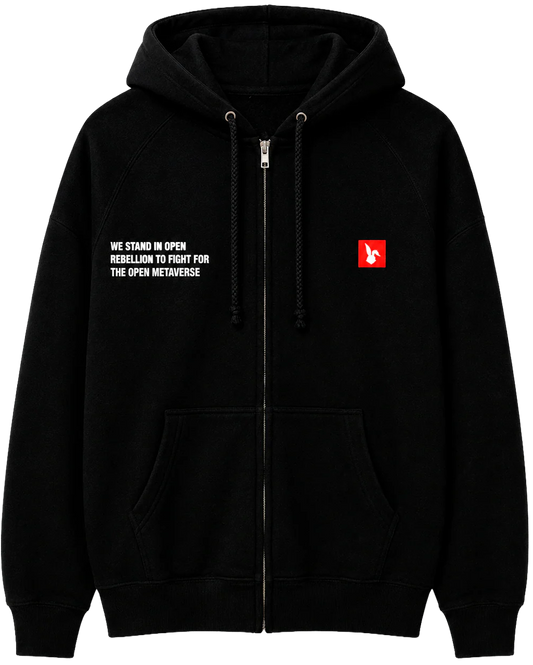 FLUF WORLD ZIP HOODIE JACKET BLACK - FLUF-ZIP UP