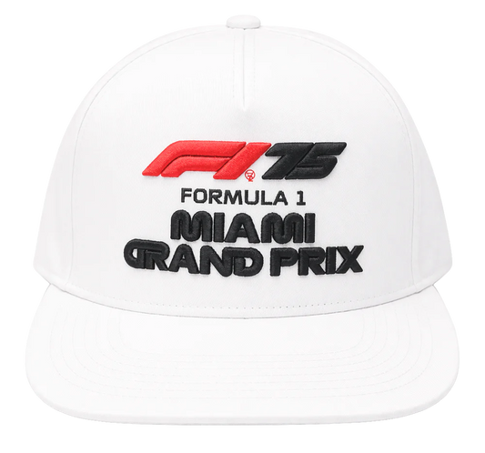 FORMULA 1 FLAT BRIM SNAPBACK HAT WHITE - MIAMI GP- 6PC PACK