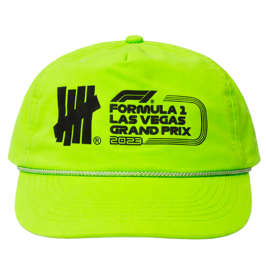 FORMULA 1 X UNDEFEATED 5 PANEL HAT NEON GREEN - LVGP- 6PC PACK