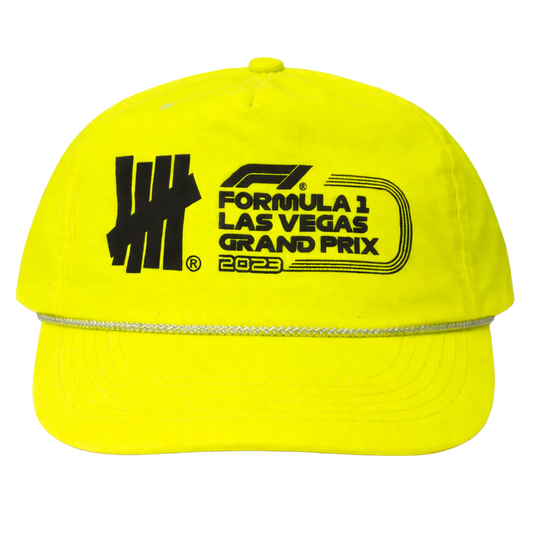 FORMULA 1 X UNDEFEATED 5 PANEL HAT NEON YELLOW - LVGP- 6PC PACK