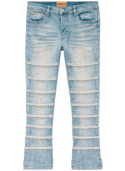 GFTD LA GIFTED ROMANCE STACKED JEANS LT. WASH - GFDFW25-42- 12 PC PACK