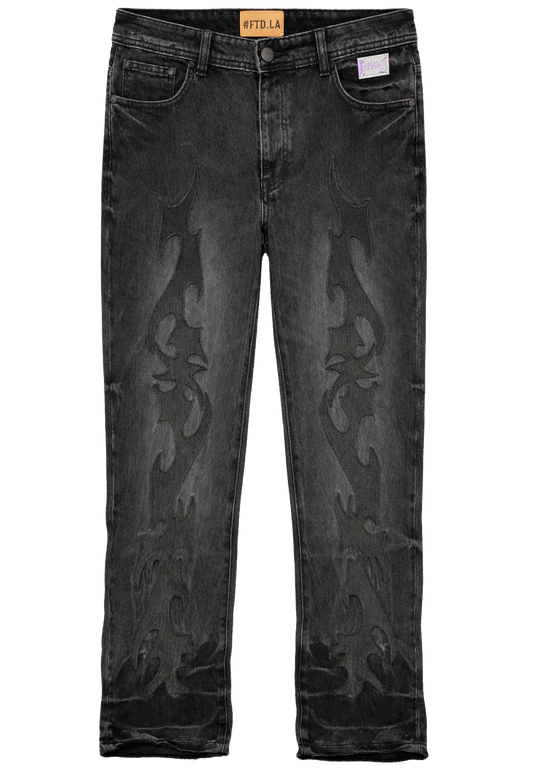 GFTD LA RAPTURE TOUR STACKED JEANS BLACK WASH - GFDFW25-40- 12PC PACK