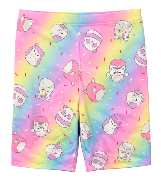 GIRLS LICENSED SQUISHMALLOW STRETCH SHORTS WHITE - G001544SQMA0350- 6PC PACK