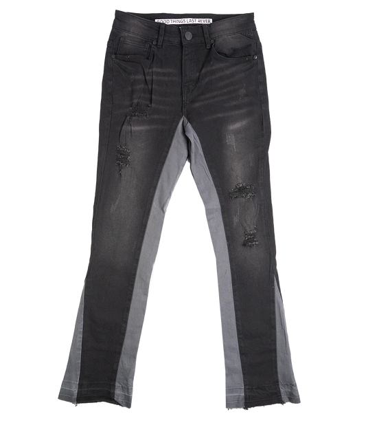 GOOD THINGS LAST 4EVER STACKED JEANS BK SAND - G231C-1271- 6PC PACK