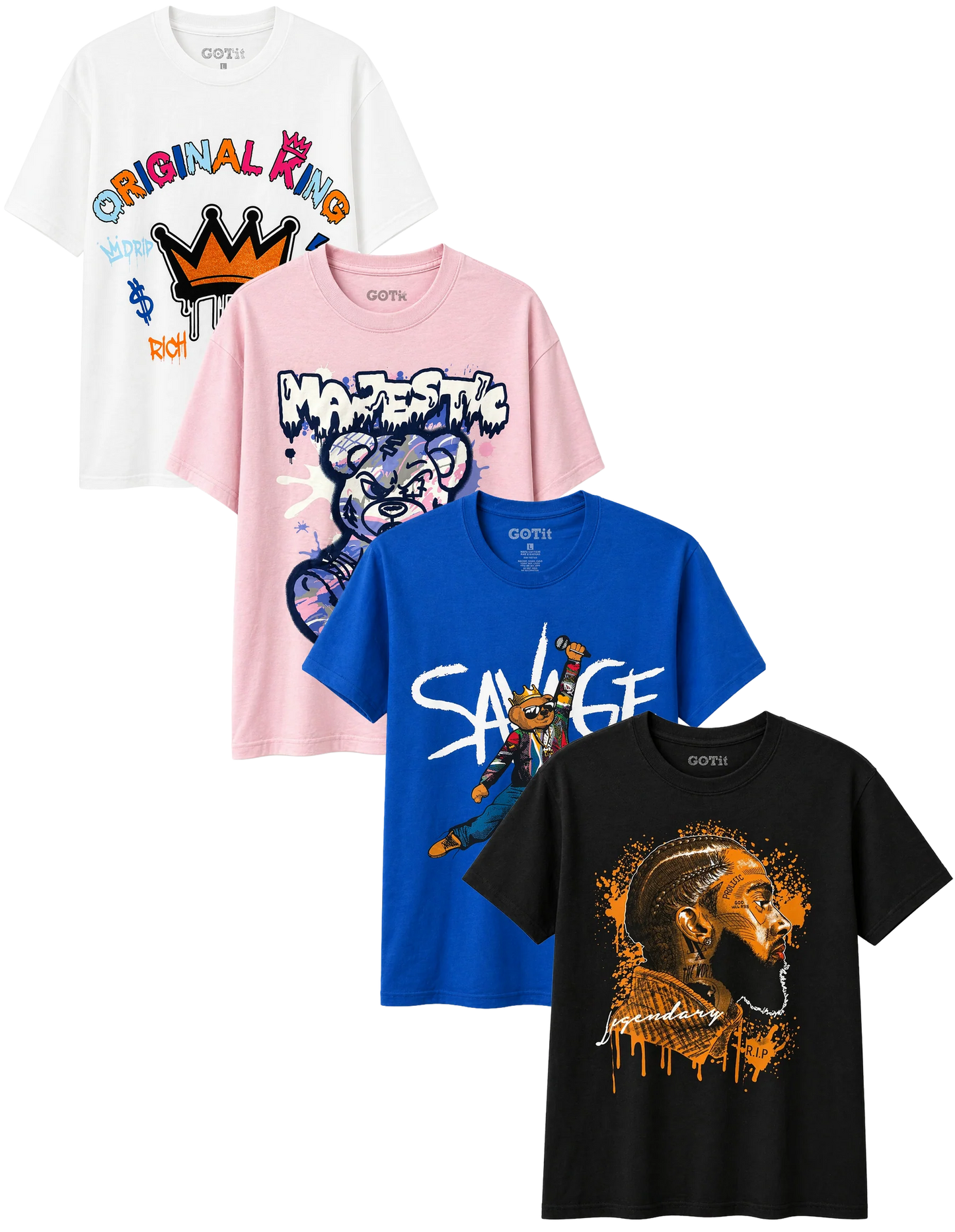 GOT IT ASSORTED GRAPHIC T-SHIRTS ASST - GOTSSTA- 6PC PACK