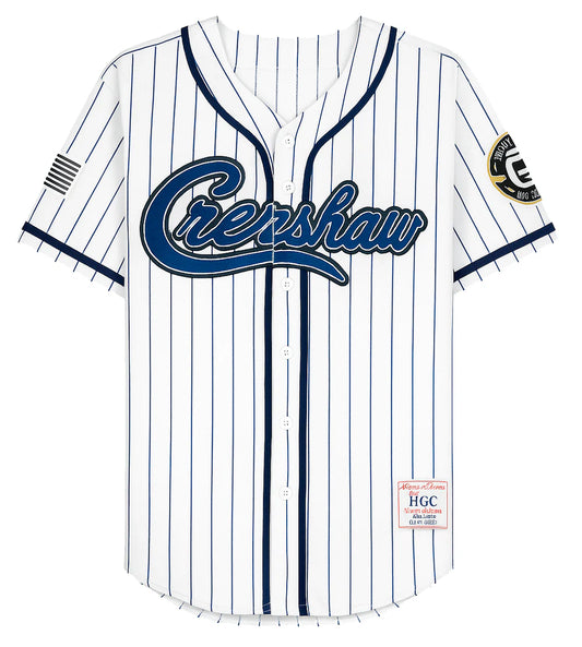 HEADGEAR CRENSHAW NIPSEY BASEBALL JERSEY WHITE/BLUE - HGC072-BAJ-04- 6PC PACK