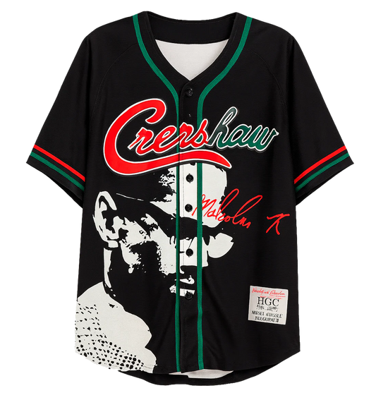 HEADGEAR MALCOLM X NIPSEY BASEBALL JERSEY BLACK - HGA007-BAJ-09- 6PC PACK