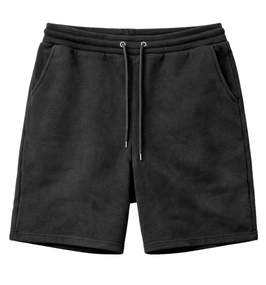 J COME FLEECE SWEATSHORTS BLACK - FS-4002- 6PC PACK