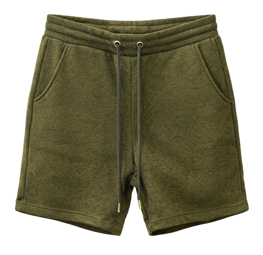 J COME FLEECE SWEATSHORTS OLIVE - FS-4002- 6PC PACK