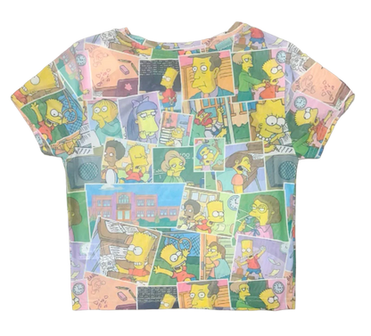 JUNIOR GIRLS SIMPSONS CROP T-SHIRT WHITE MULTI - 21059234- 6PC PACK