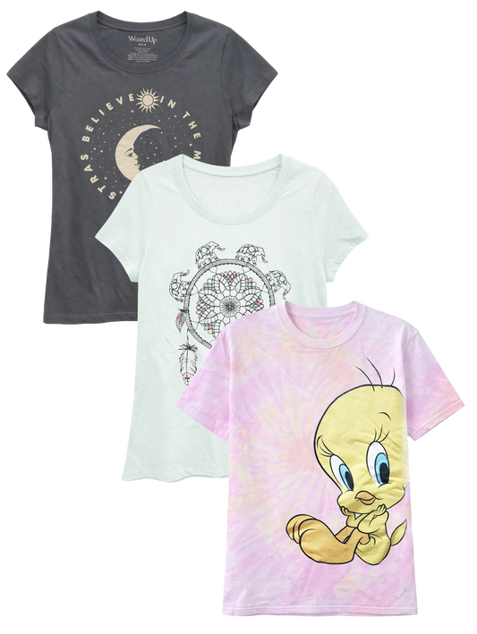 JUNIORS LICENSED ASSORTED T-SHIRTS ASST - LCGLTS25 / OP3179- 6PC PACK