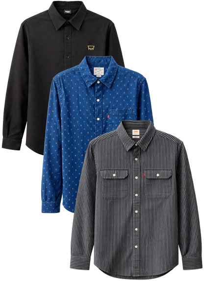 LEVI ASSORTED L/S B/D SHIRTS ASSORTED- 6PC PACK