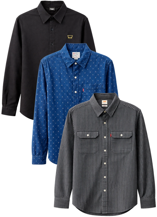 LEVI ASSORTED L/S B/D SHIRTS ASSORTED- 6PC PACK