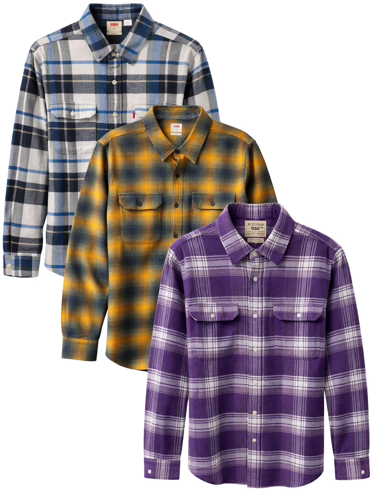 LEVI ASSORTED L/S B/D SHIRTS ASSORTED- 6PC PACK