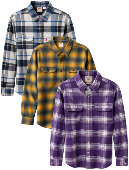 LEVI ASSORTED L/S B/D SHIRTS ASSORTED- 6PC PACK
