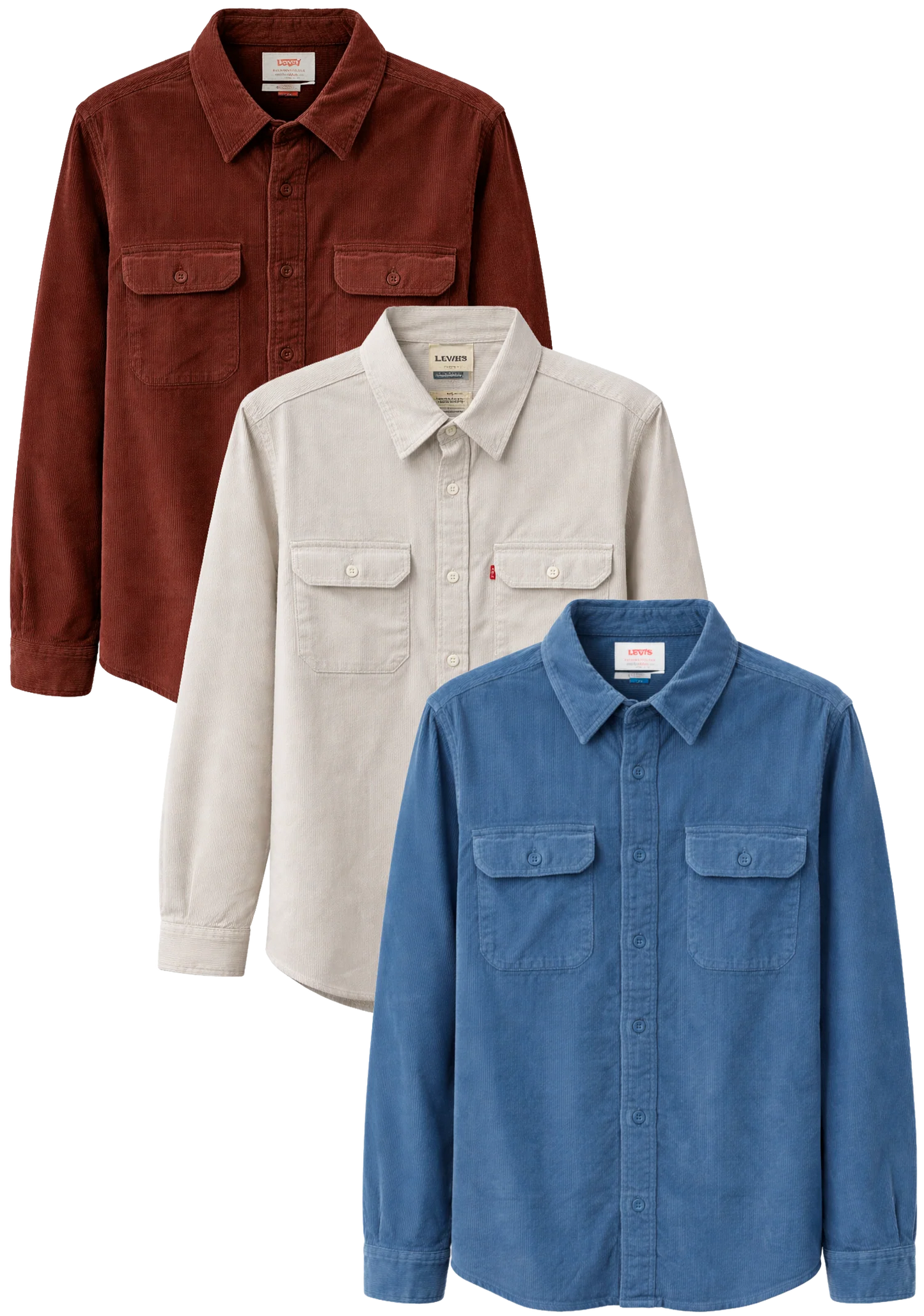 LEVI ASSORTED L/S B/D SHIRTS ASSORTED- 6PC PACK