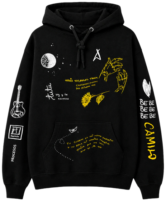 LICENSED MUSIC GRAPHIC HOODIE BLACK - CAMILO