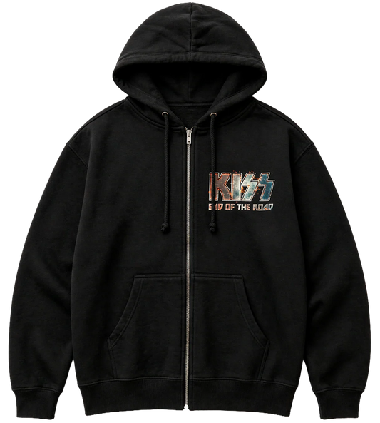 LICENSED MUSIC ZIP HOODIE JACKET BLACK - KISS EOTR - 9 PC PACK